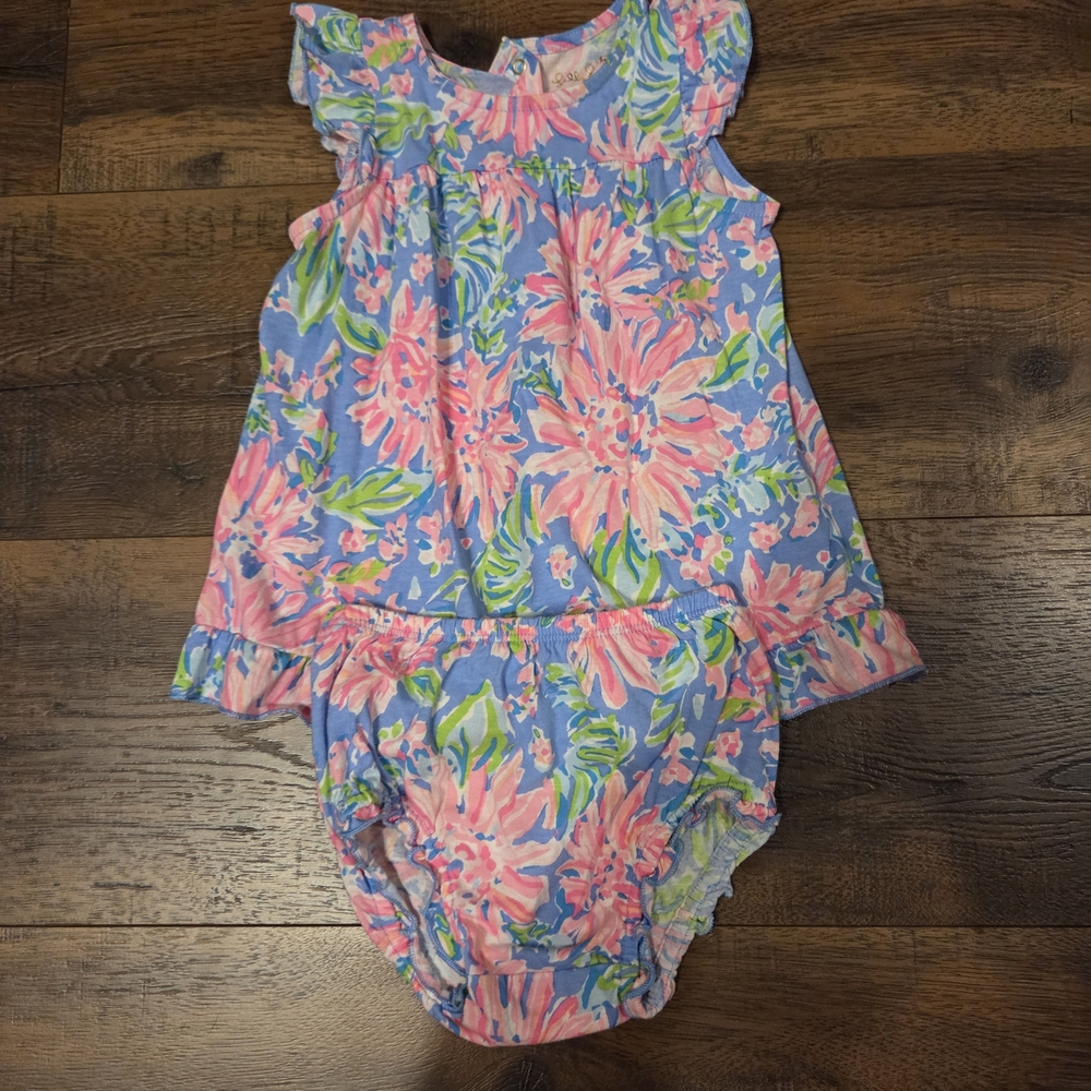 Lilly Pulitzer Pink and Blue Floral Dress